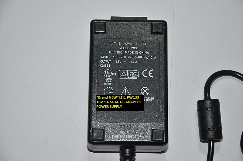 *Brand NEW*18V 1.67A I.T.E. PW133 AC DC ADAPTER POWER SUPPLY